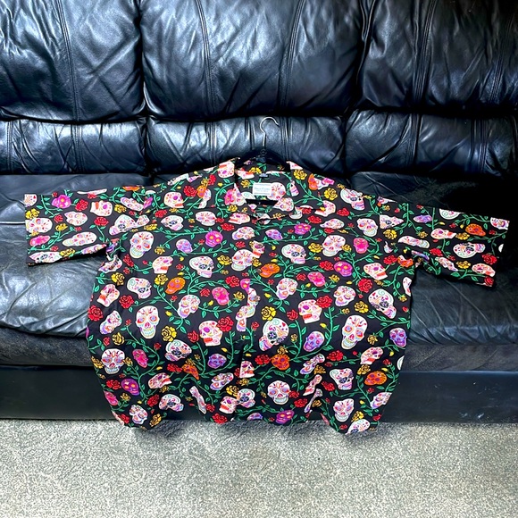 David Carey Originals Sugar Skull Hawaiian Shirt 3X - Picture 7 of 7